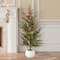 Glitzhome® 37.5"H Chirstmas Greenery Pine Porch Tree with Berries
